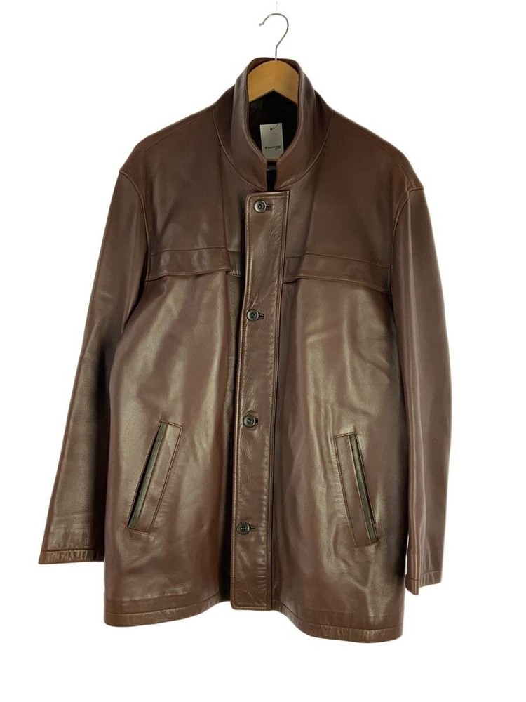 Wind  Leather Jacket Blouson/Ll/Leather/Brw/Plain 6681
