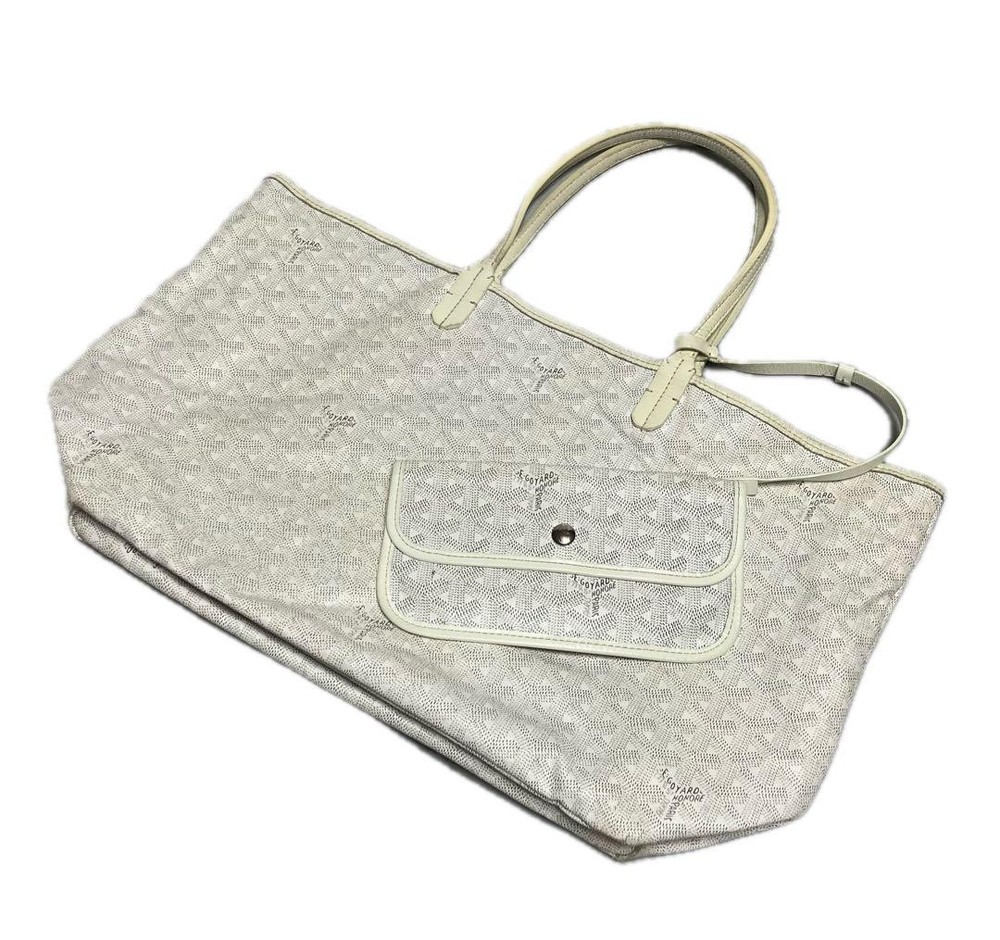 GOYARD Saint Louis PM White Monogram Tote Bag with Pouch Pre-Owned