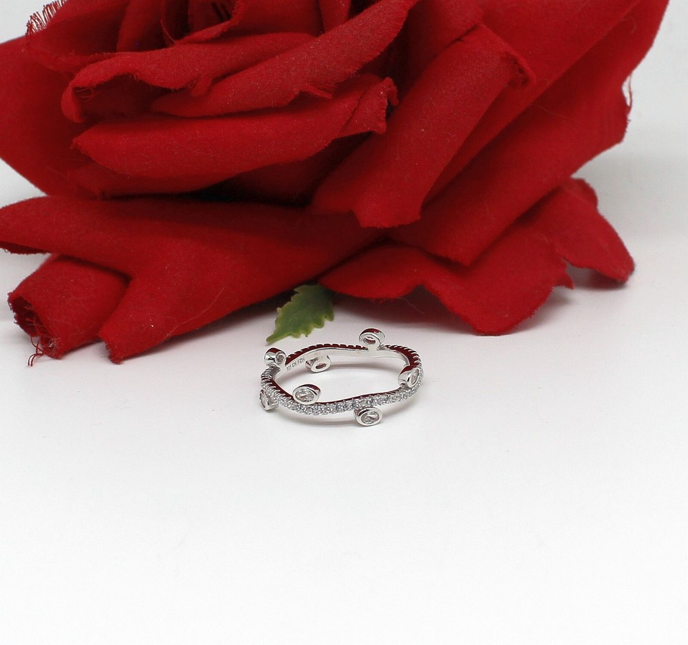 Sterling Silver NWOT  CZ Eternity Band JTV  Ring Size 9 2.32g CAT RESCUE