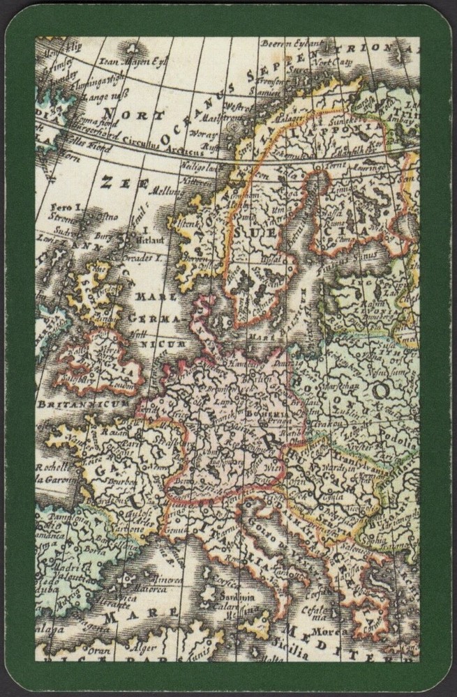 Vintage Mercator Map Europe Art Playing Card Single Card  
