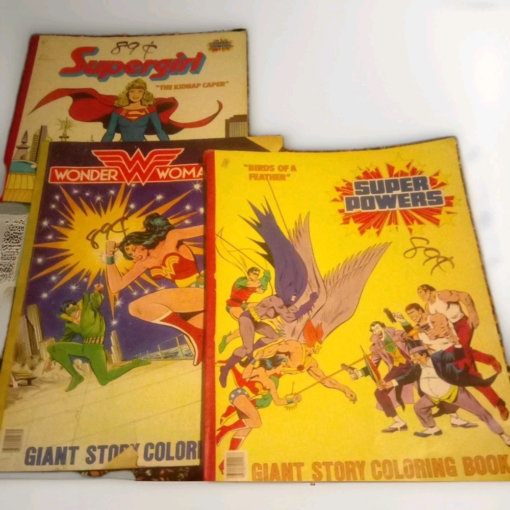 Vintage 1984 DC Comics Giant Story Coloring Books