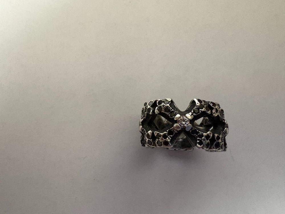 Ari Soffer Perfect Collateral & NC Cross Borderless White/Black Diamond Ring