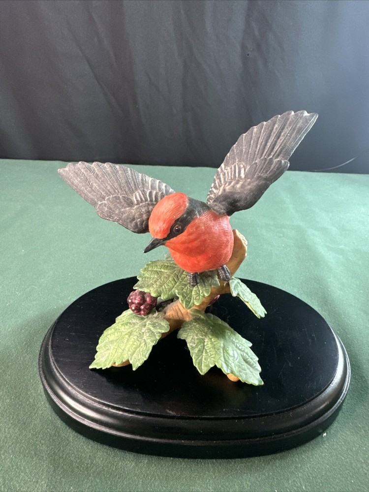 Vtg Lenox Vermilion Flycatcher Porcelain 5” X 5.25” X 4.25” Garden Birds 1993 D4