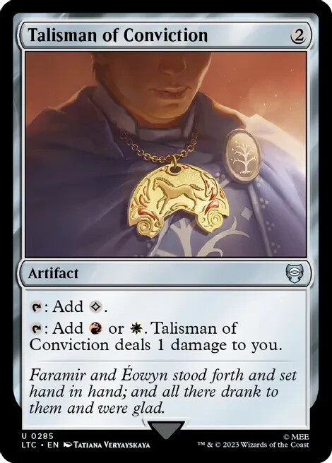 TALISMÁN DE LA CONVICCIÓN 0285 El Señor de los Anillos Cuentos Tierra Media Magic The Gathering