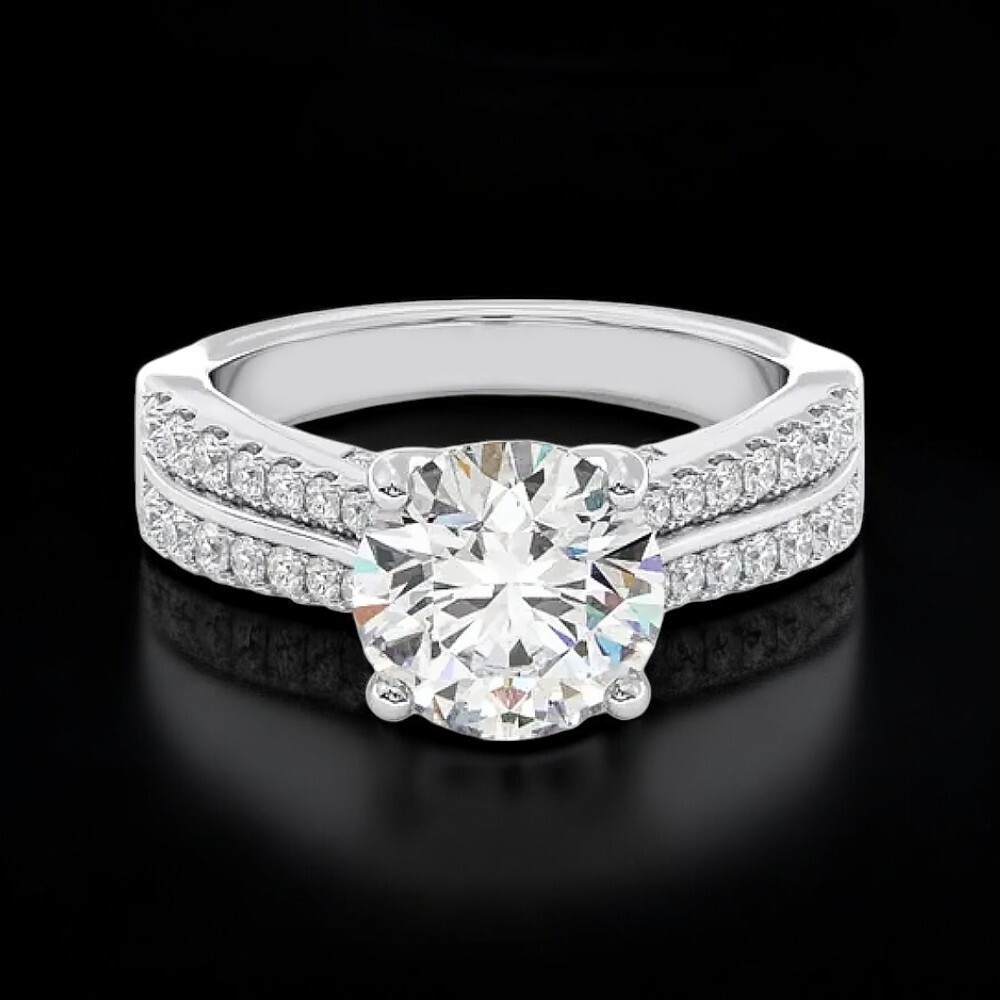 Customized 950 Platinum 2.70 Ct Round Cut IGI Lab Created Diamond Ring Size 6