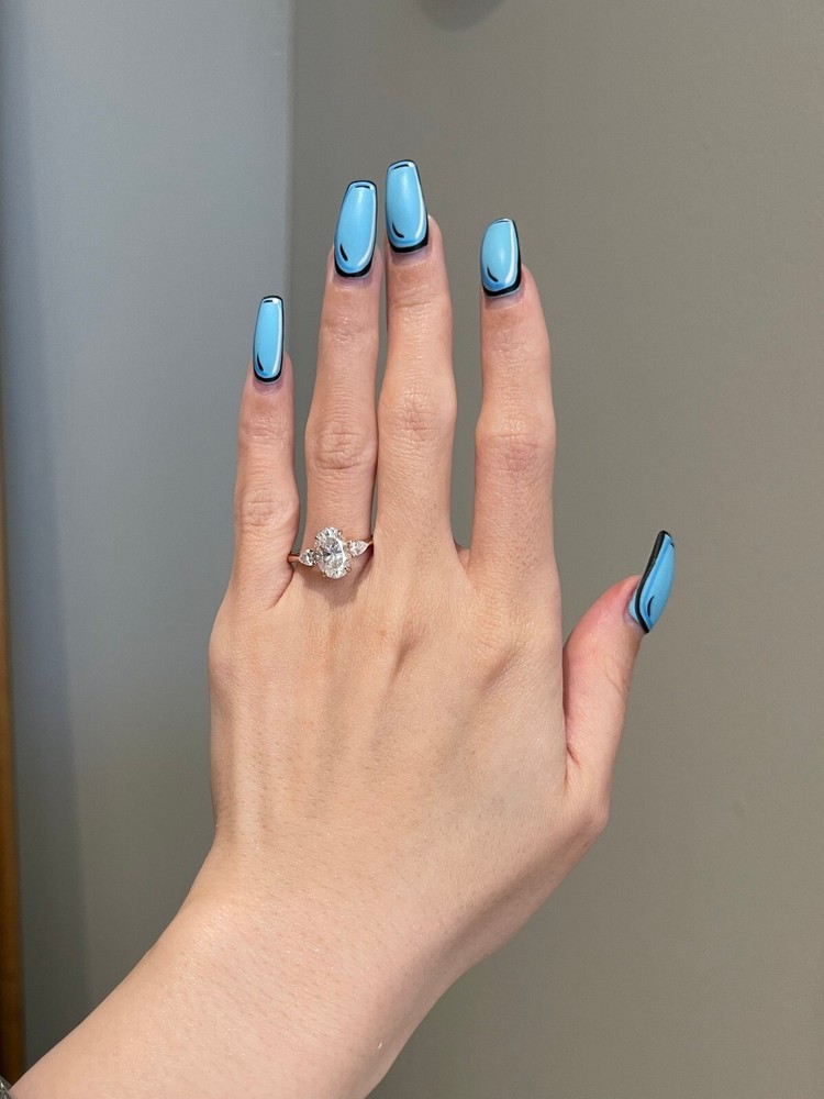 2.5 CT Oval & Pear Cut Moissanite Gold Plated Ring