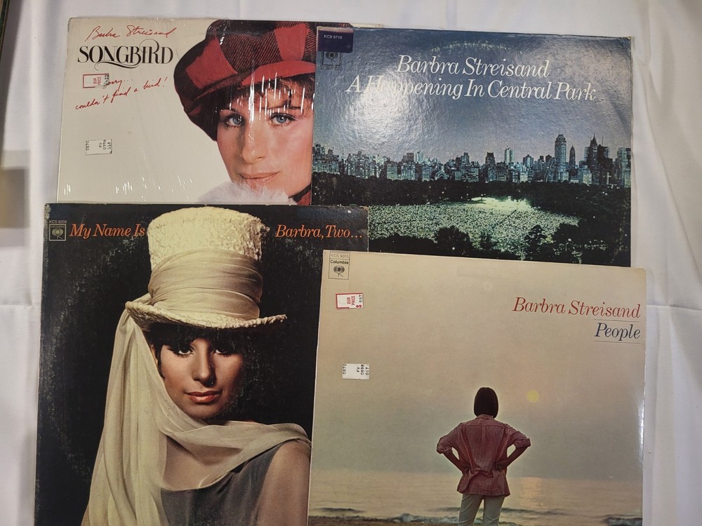 Lot of 4 Barbra Streisand Vinyl LP Records - People, Songbird, My Name Is Barbra