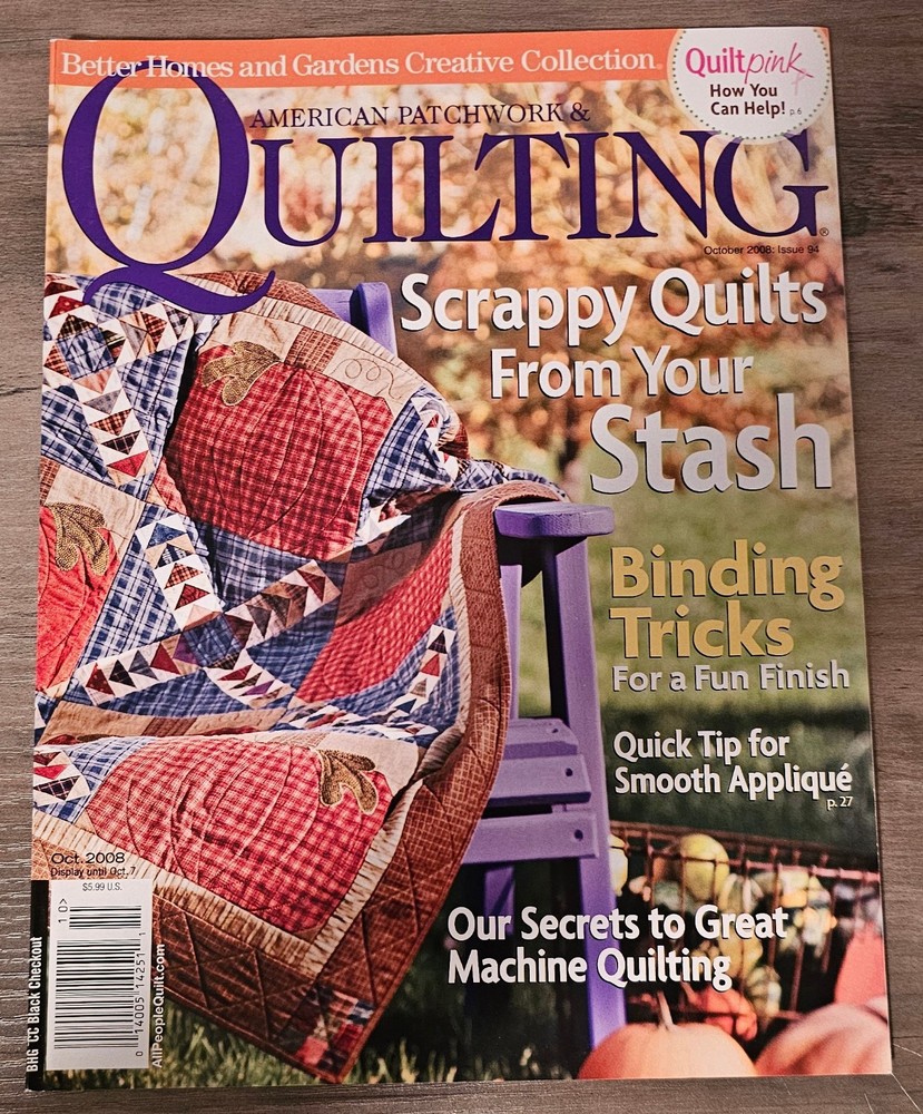 Better Homes Gardens American Patchwork Quilting Magazine Oct 2008 Issue