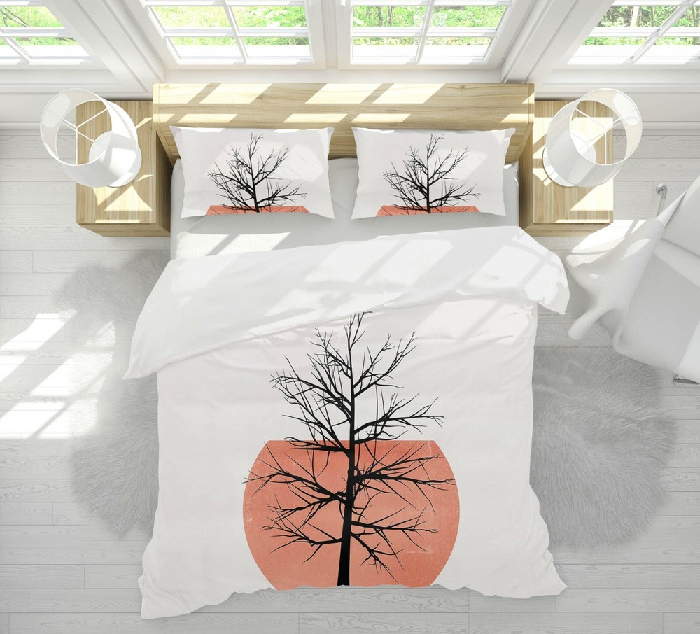 3D Pink Sun Tree A084 Bed Pillowcases Quilt Duvet Cover Boris Draschoff Zoe
