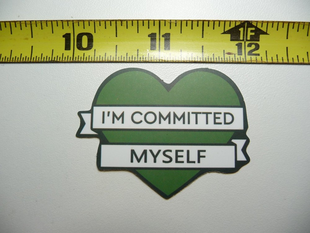IM COMMITTED TO MYSELF HEART DECAL STICKER MOTIVATIONAL POSITIVE ATTITUDE
