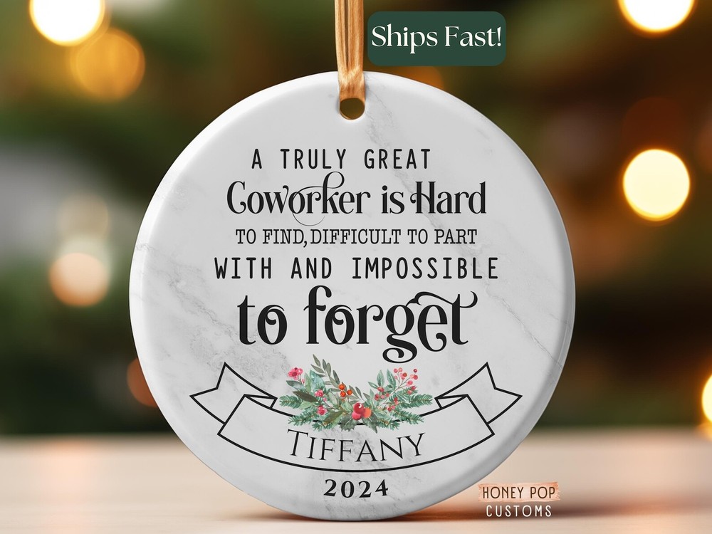Coworker Christmas Ornament Personalized Gift For Coworker Custom Coworker