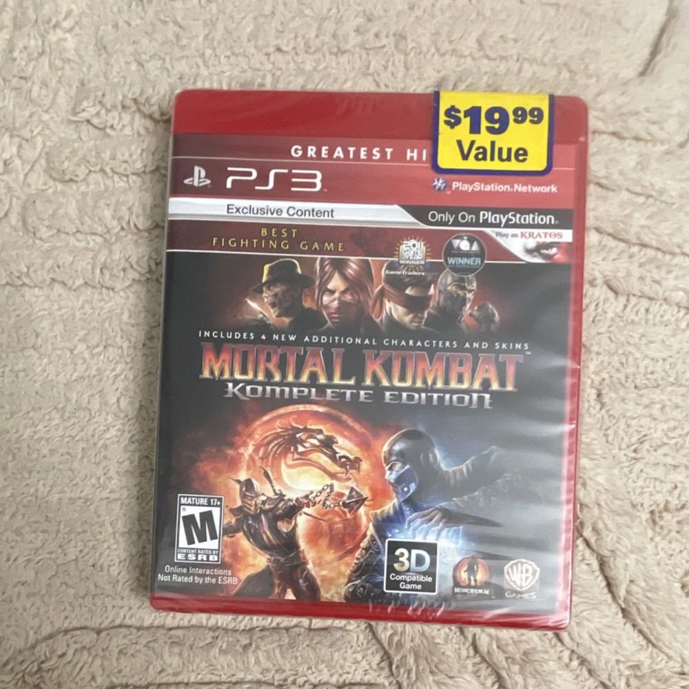 Mortal Kombat Komplete Edition PS3 Warner Bros Exclusive Content Manual