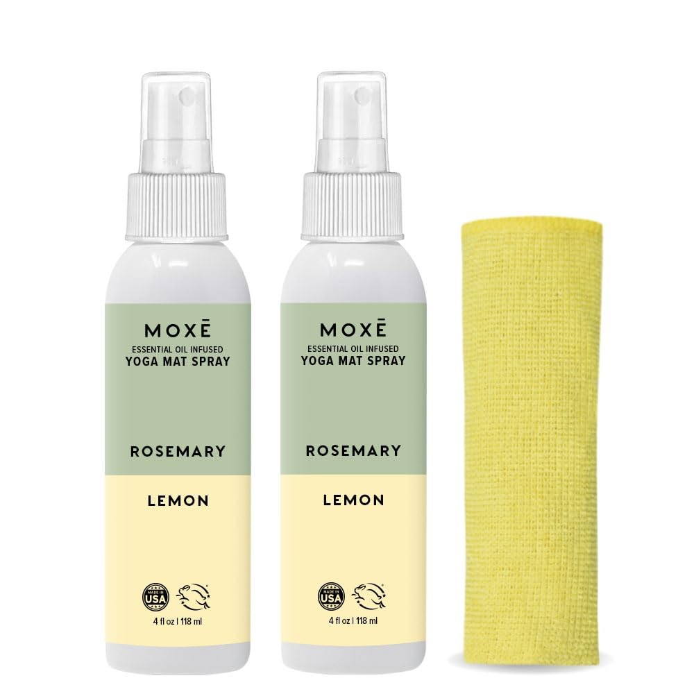 Yoga Mat Cleaner Spray, Rosemary & Lemon Essential Oil, Safe for All Mats & E...