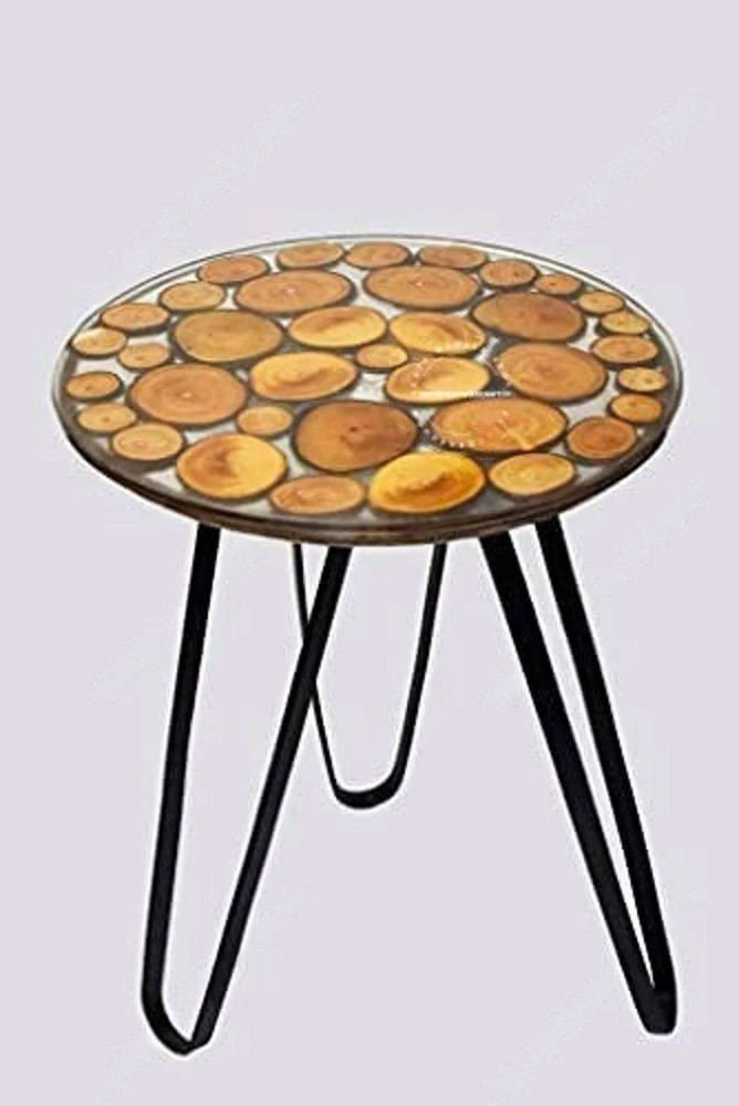 Clear Wooden Epoxy Table, Epoxy Resin Table, Coffee Table, Round River Table Top