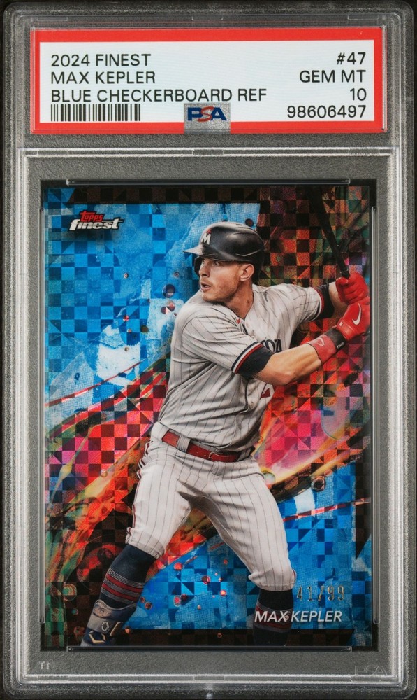 2024 Topps Finest Blue Checkerboard Max Kepler #47 /99 PSA 10 Gem Mint