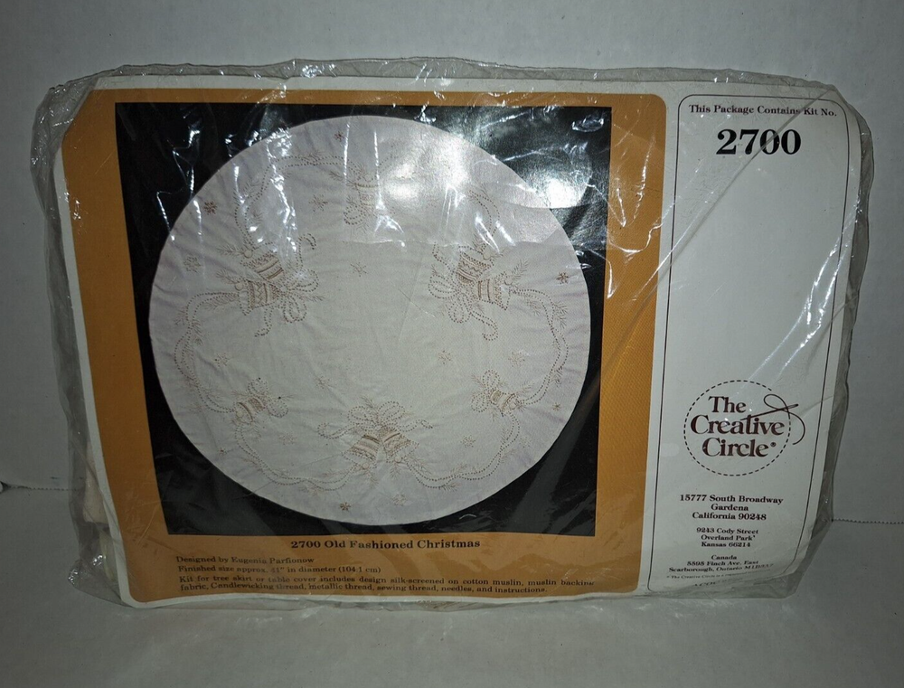 Creative Circle 2700 Vintage Christmas Candlewicking Tree Skirt Kit