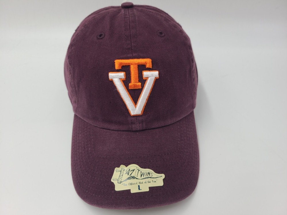 Virginia Tech Hokies 47 Brand Twins Franchise Fitted L Hat Cap Men NCAA Maroon