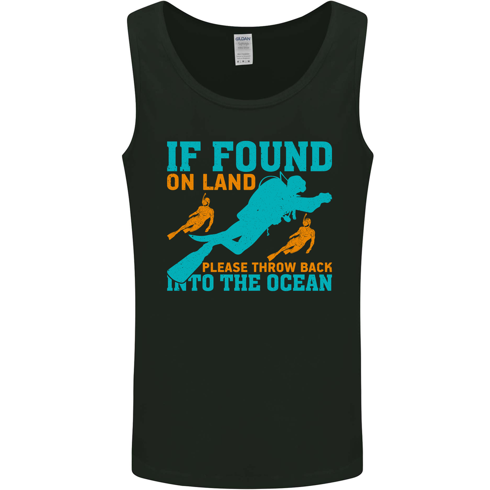 If Found On Land Funny Scuba Diving Diver Mens Vest Tank Top