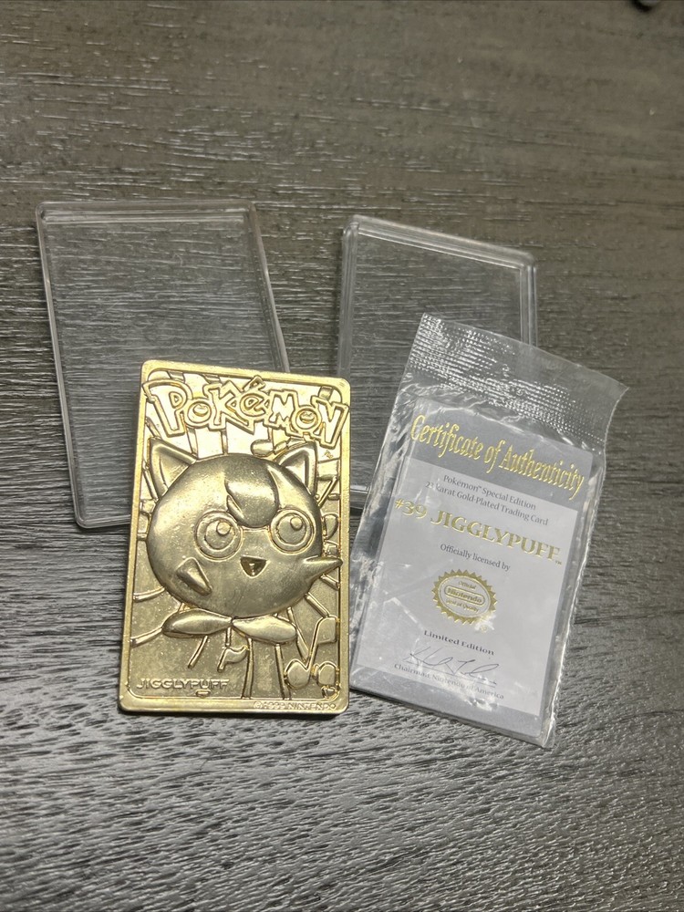 1999 Burger King Pokemon Jigglypuff 23k Gold-Plated Card with Case & Certificate
