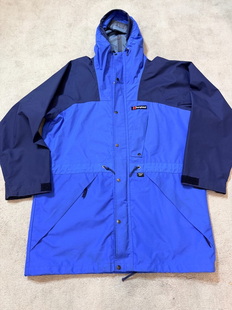 VINTAGE BERGHAUS TORNADO IA GORE-TEX JACKET BLUE NAVY HIKING TREKKING SIZE L