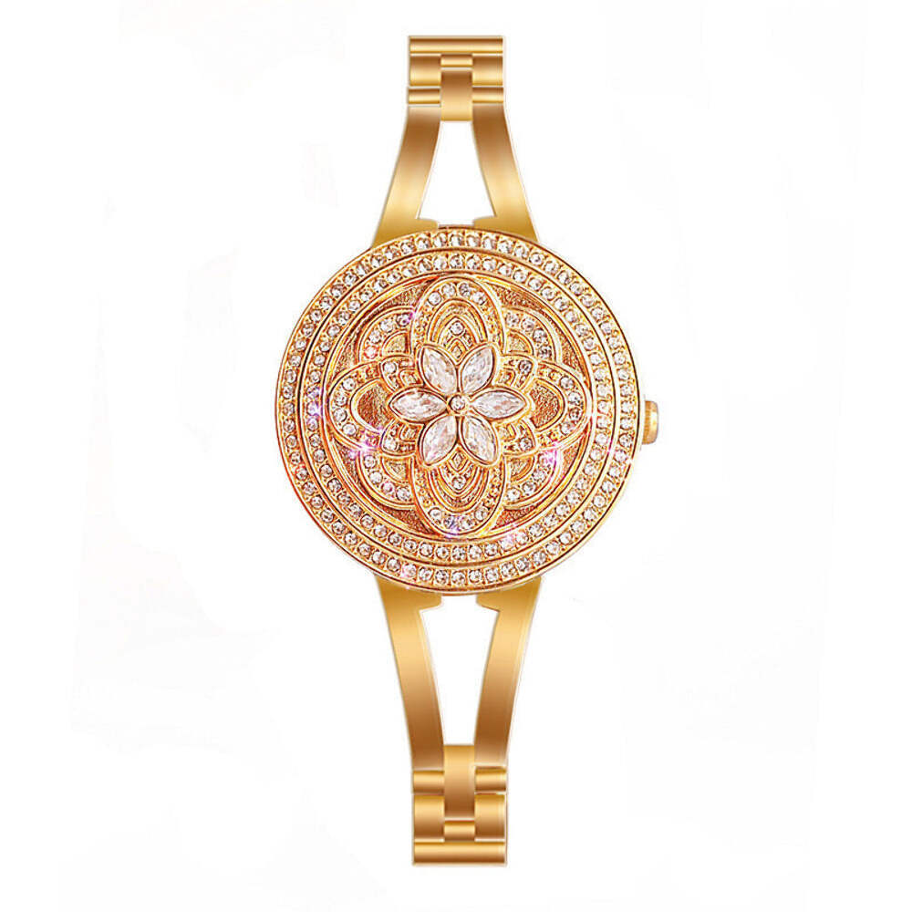 Elegant Women's Quartz Bracelet Watch with Full Diamond Accents - Round Dial, St