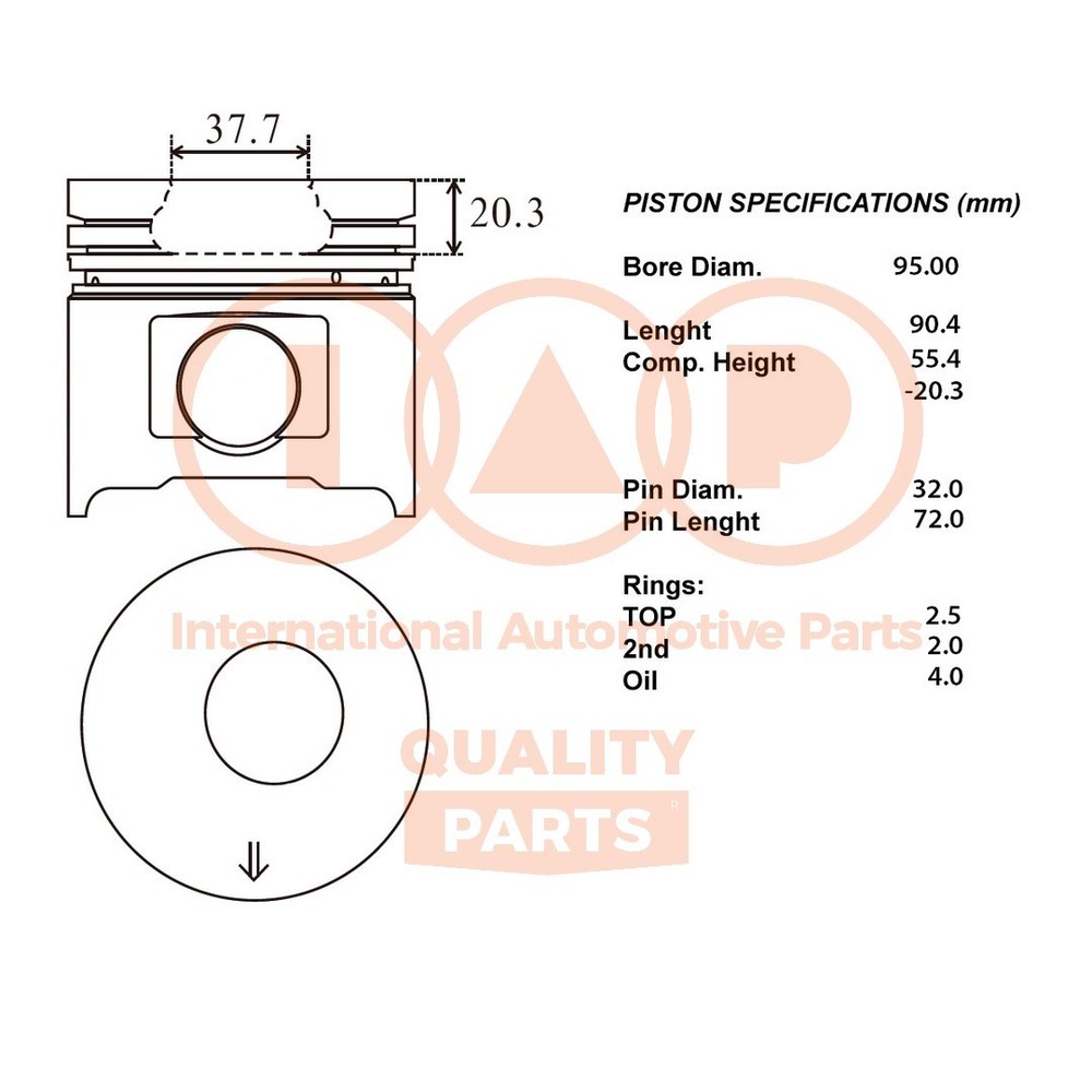 IAP QUALITY PARTS 100-17152 Complete Piston Series - Standard