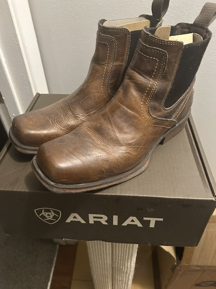 Ariat® Men's Midtown Rambler Barn Brown Square Toe Chelsea Boots 10019868