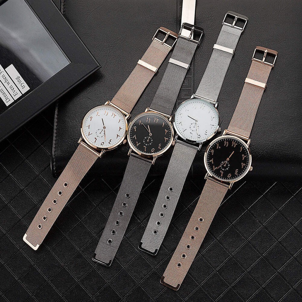 Stylish Unisex Waterproof Alloy Bracelet Watch in Black, Pink, and Silver
