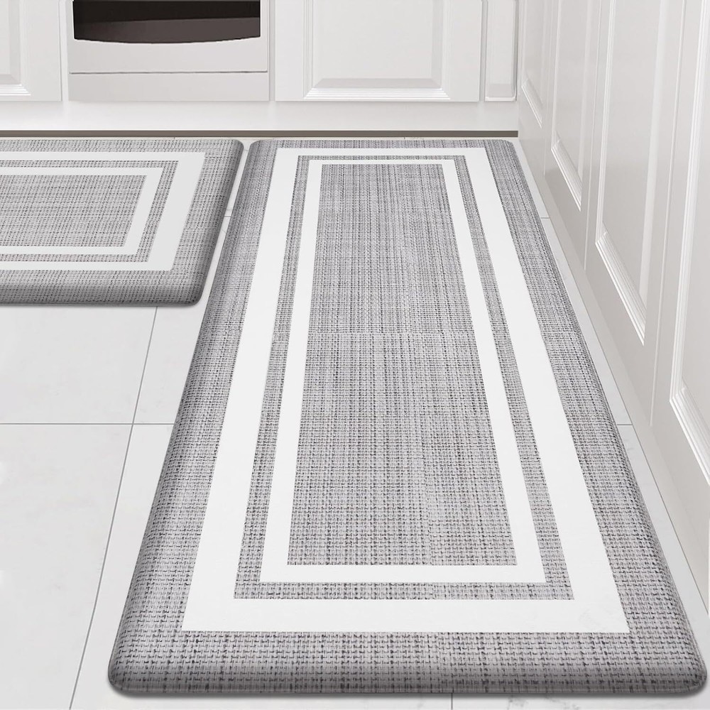 Anti Fatigue Cushioned Kitchen Standing Mat Set 1/2 Inch Thick Non Slip Floor