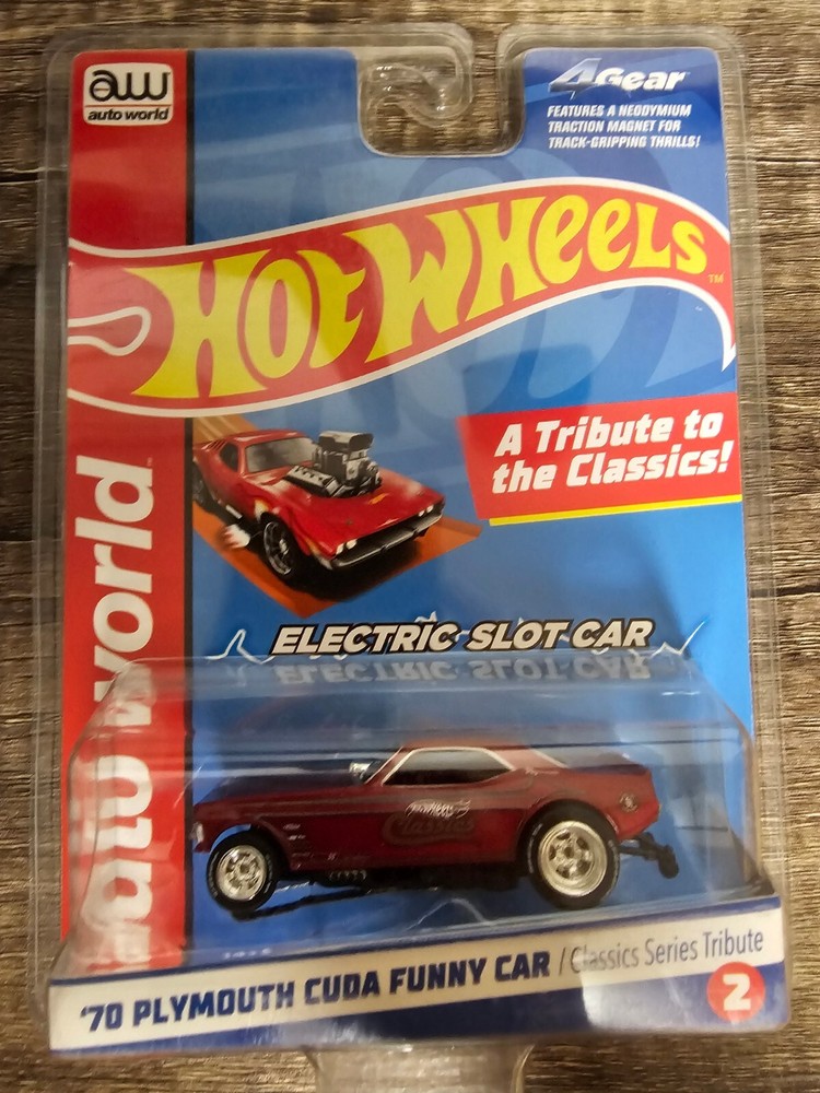 Autoworld HO Slot Car New Hot Wheels 1970 Plymouth Cuda Funny Car Classic Series