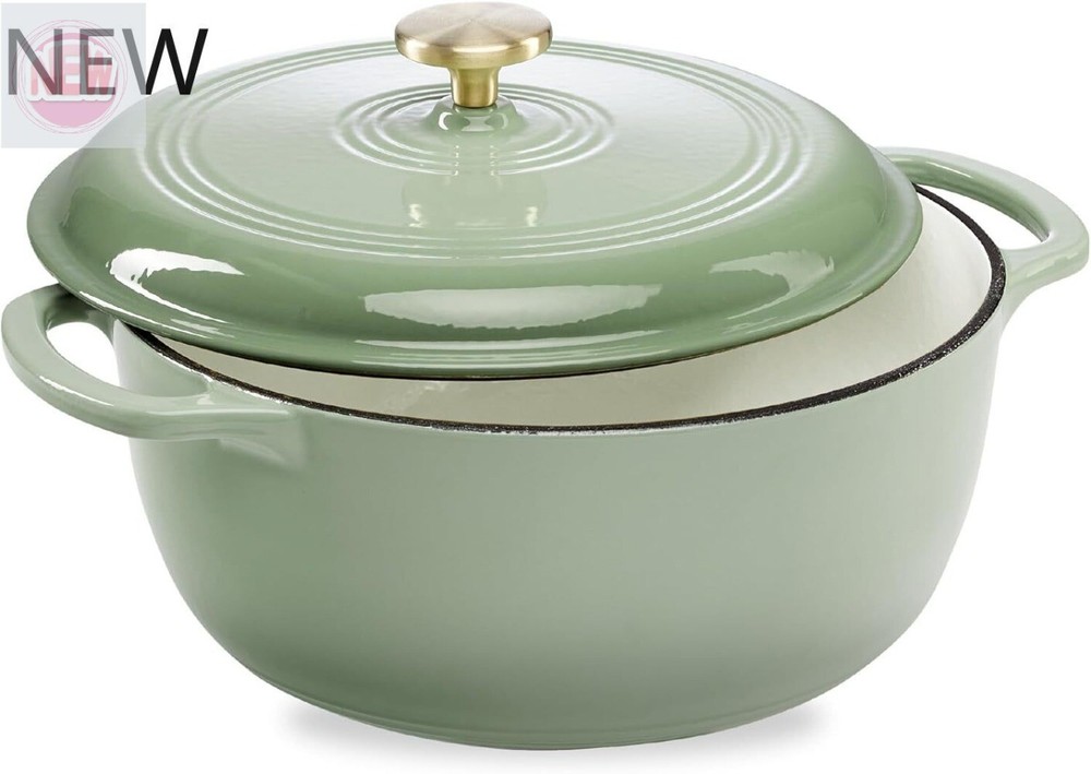 Best Choice Products 7.5Quart Enamel Cast-Iron Round Dutch Oven,Family Style,NEW