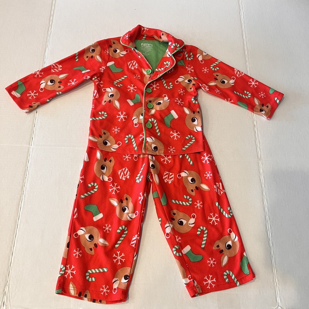 Rudolph the Red Nosed Reindeer Kids Flannel Print Pajama Set, Size 2T