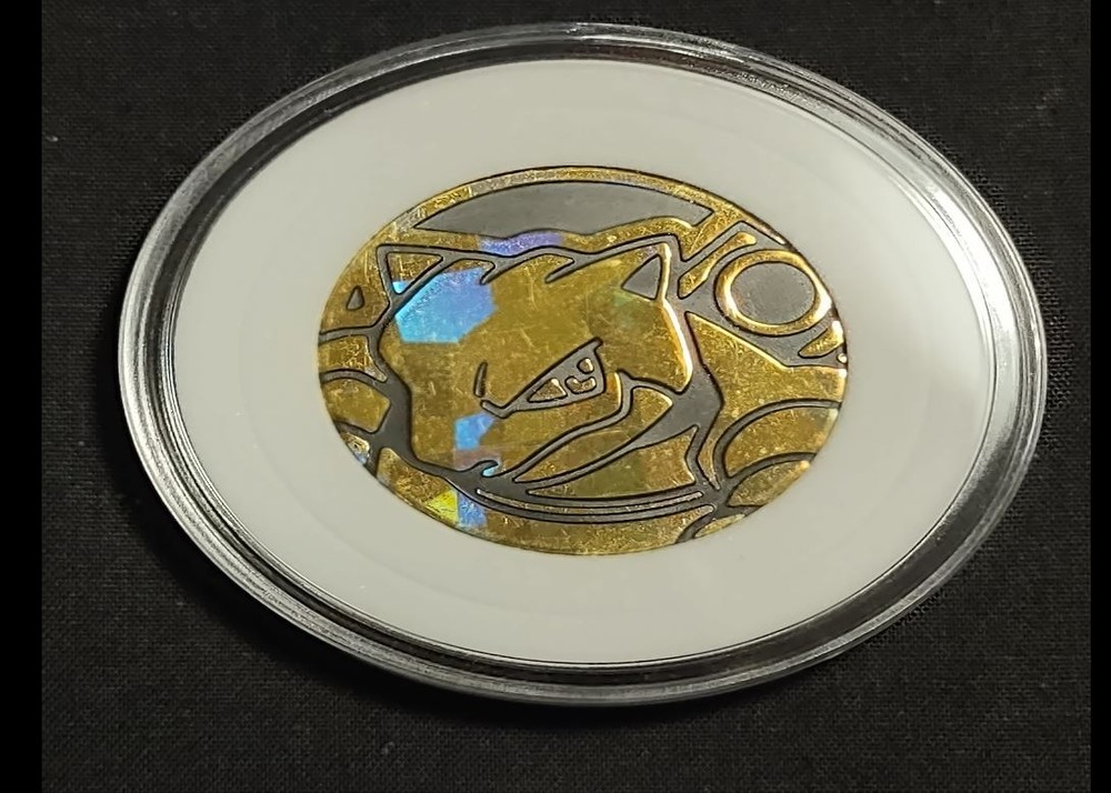 2016 Pokemon TCG Promo Blastoise EX Gold Cracked Ice Holo Coin English Encased