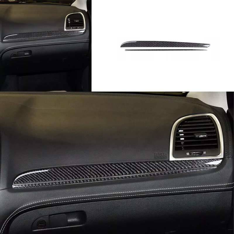 Car Interior Passenger Dashboard 15-22 Carbon Fiber Cover Trim For Chrysler 300