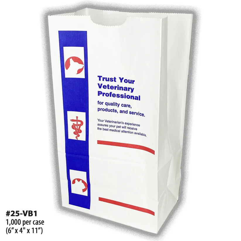 Veterinary Paper Bags VB1 – Square Bottom #25 – 1,000 Bags Full Case