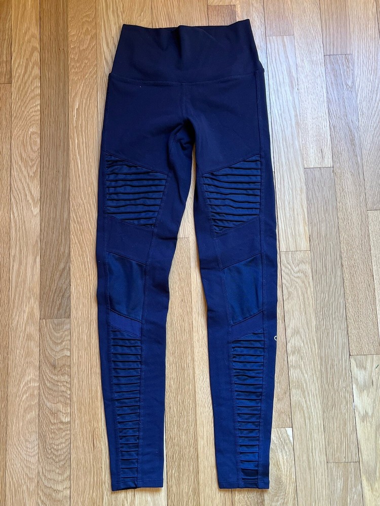 Alo Yoga Navy Blue High-Waisted Leggings Size XS for Women