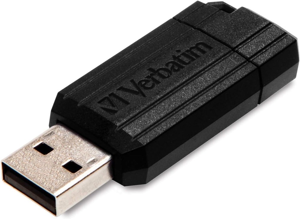 Verbatim 32GB PinStripe USB 2.0 Black Flash Drive 49064  