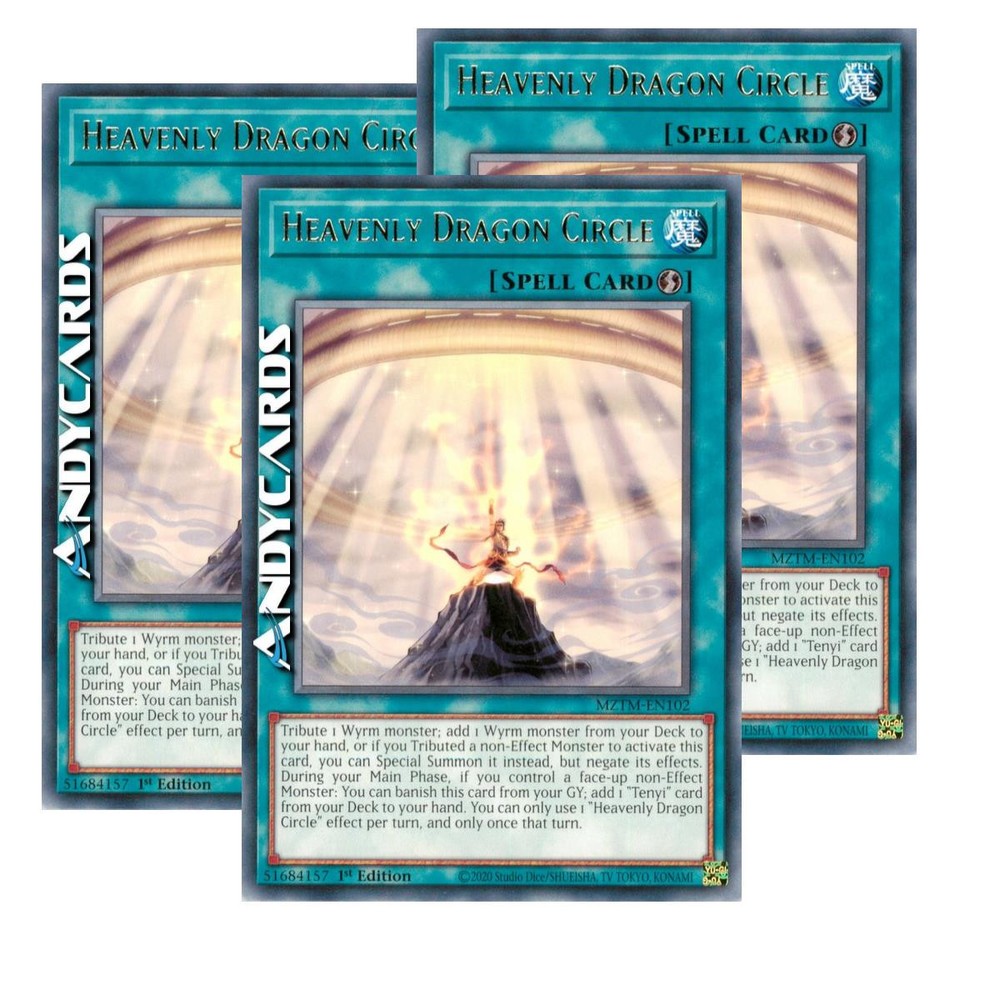 HEAVENLY DRAGON CIRCLE 3x • (Celestial Dragon Circle) • Rare • MZTM EN102 • 1Ed