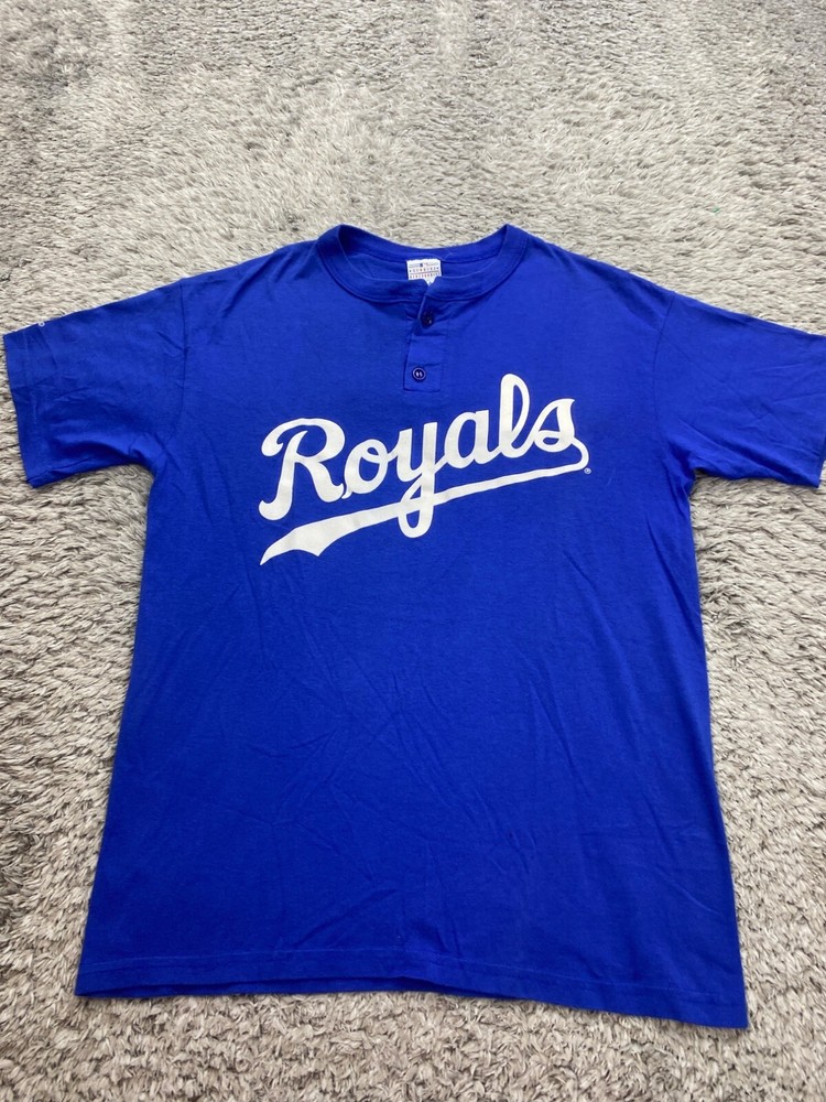 Vintage Kansas City Royals Womens XL Majestic MLB Baseball Jersey #77 Henley