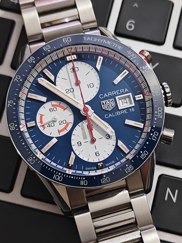 Tag Heuer Carrera Men's Automatic Chronograph Watch Blue Dial CV201AR.BA0715