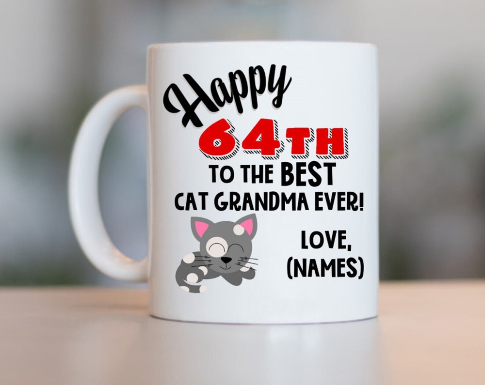 64th Cat Grandma Birthday Cat Grandma 64th Birthday 64th Birthday Gift For Cat