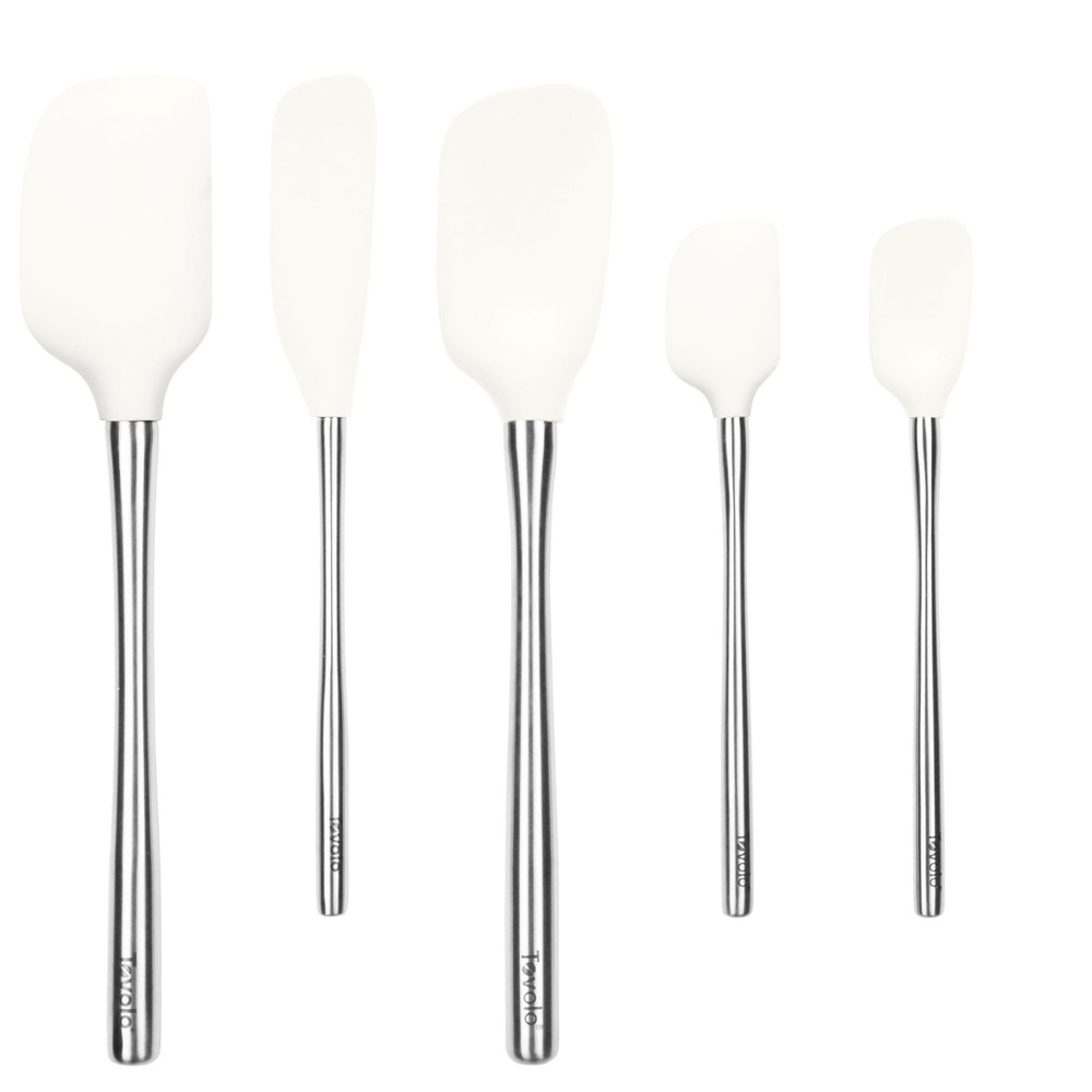 Tovolo 5-Piece Spatula Stainless Steel & Silicone Utensil Set (White): Spatul...