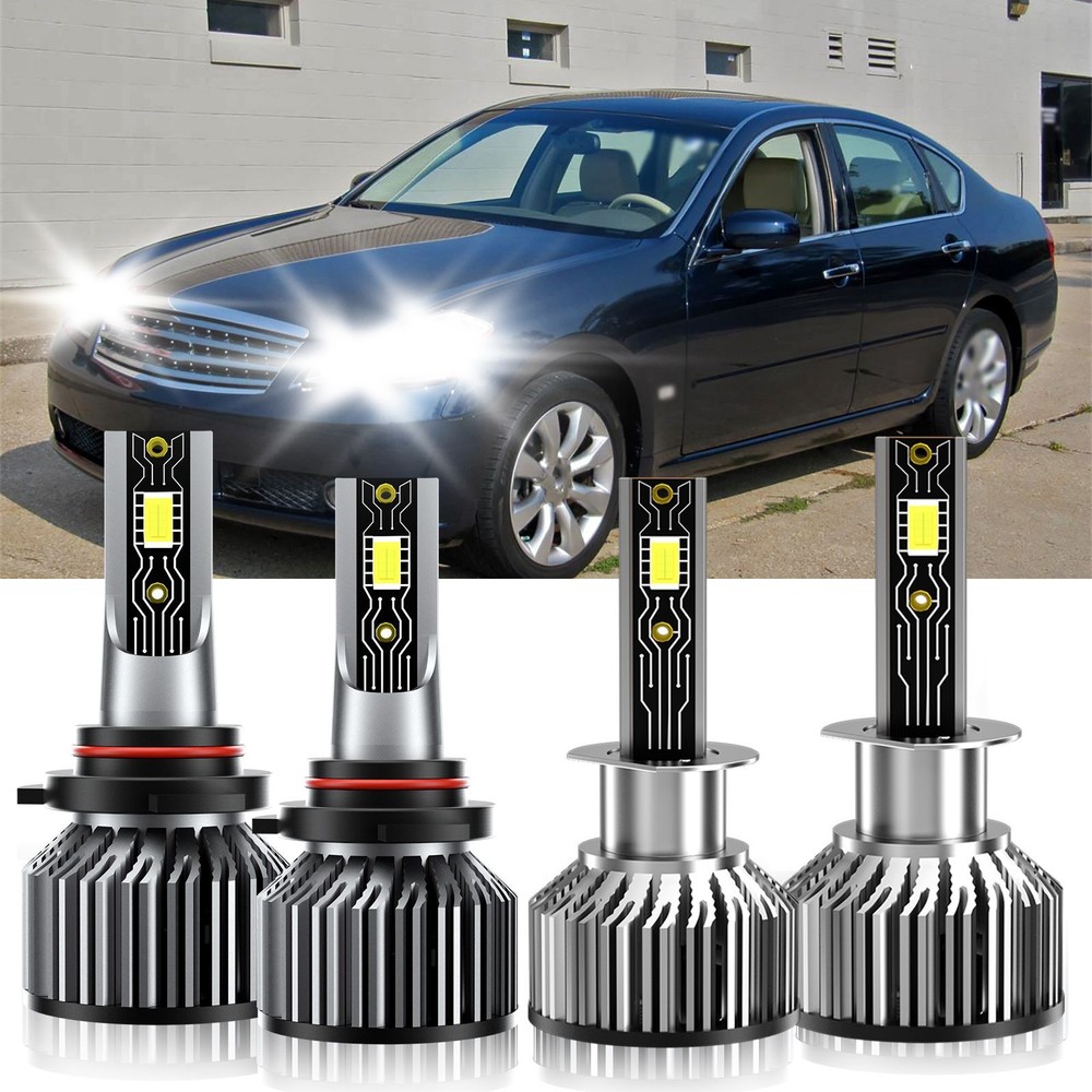 For Infiniti M35 2006-2008 9005 H1 LED Headlight Bulbs High Low Beam Kit 6500K
