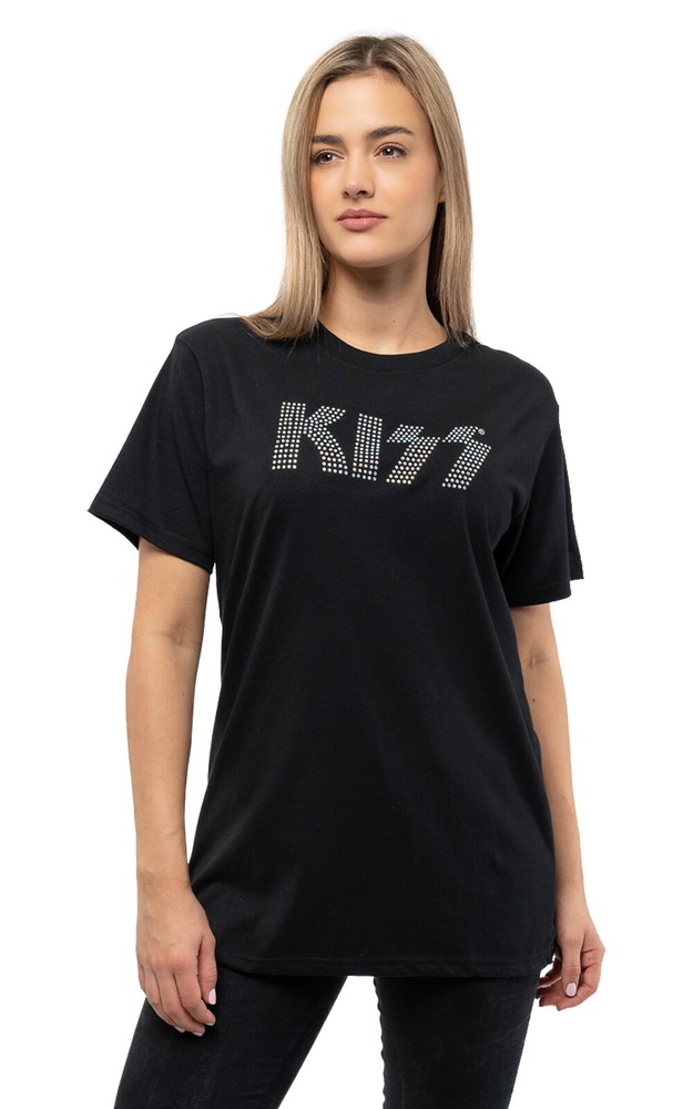 KISS Diamante Classic Band Logo Unisex Black Official T-Shirt
