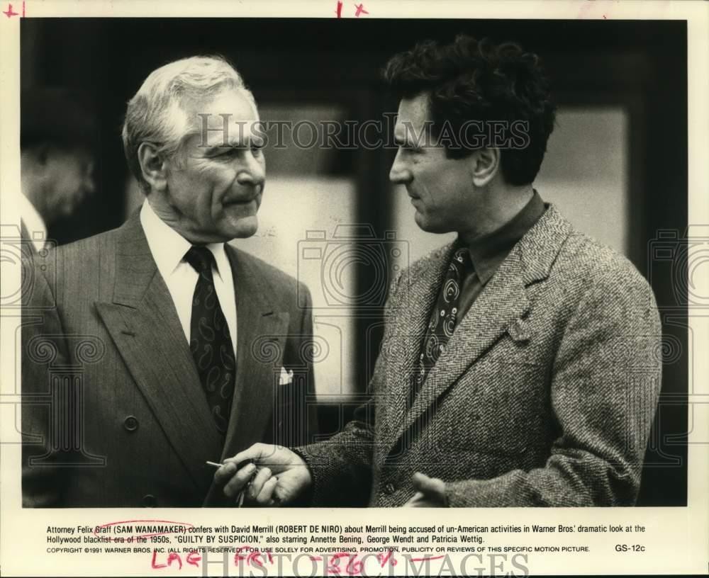 1991 Press Photo Sam Wanamaker, Robert De Niro in 