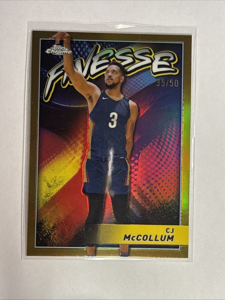 2023-24 Topps Chrome CJ McCollum  #F-13 Finesse Gold Refractor /50 Pelicans