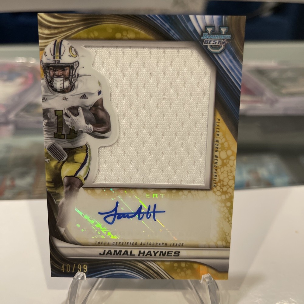 2024 Bowman Best Jamal Haynes Georgia Tech Player Worn Patch Auto /99 Rookie Card