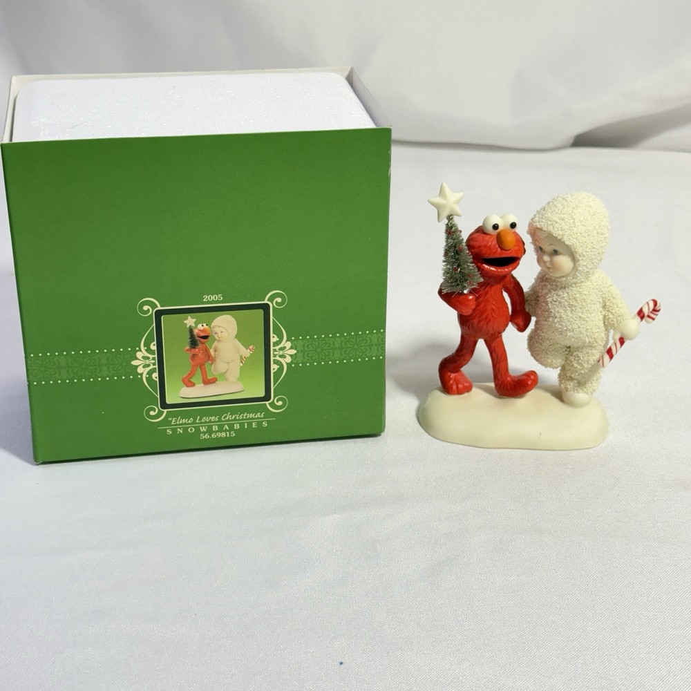Retired Dept 56 Snowbabies Elmo Loves Christmas Sesame Street Collectible