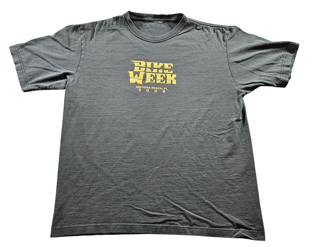 Vintage Bike Week Shirt Mens Medium Black Daytona Beach Motorcycle 2008 Tee 00s