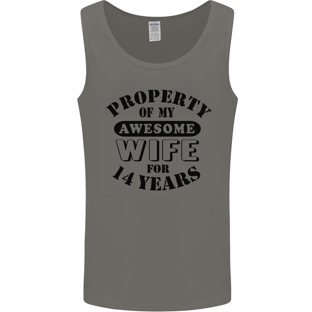 14th Wedding Anniversary 14 Year Funny Wife Mens Vest Tank Top